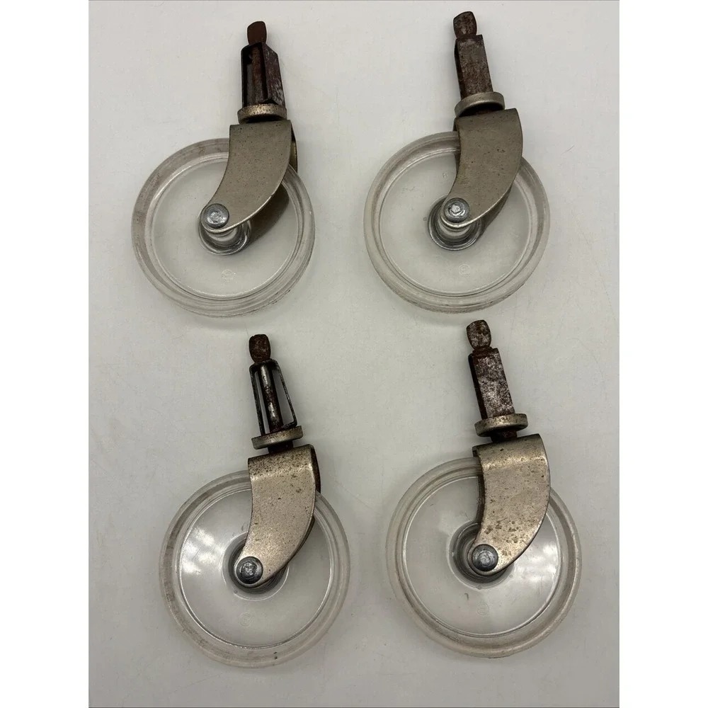 4- Vintage Mid-Century Caster Wheels 3